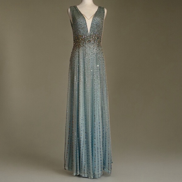 floral light blue dress Angeleina Maxi Dress Blue Floral